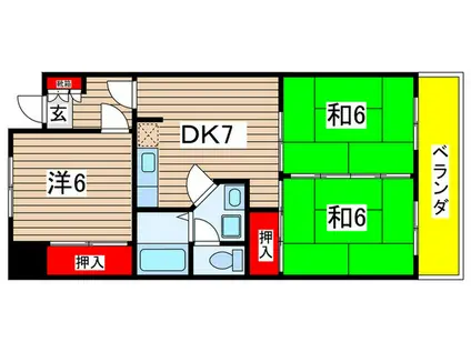 アーク稲元(3DK/3階)の間取り写真