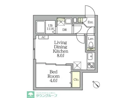 AGLAIA 新宿横寺町(1LDK/2階)の間取り写真