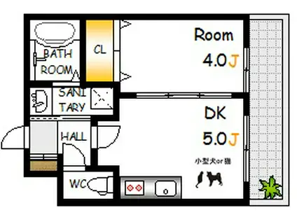 ORIENT BLD NO123(1DK/19階)の間取り写真
