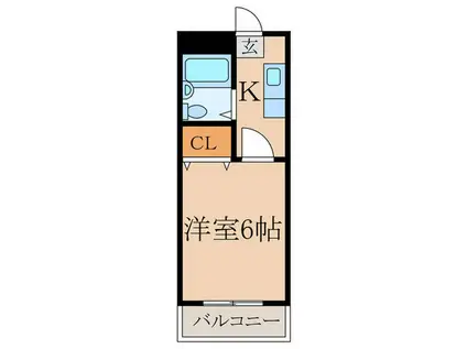 ラフィネ18(1K/2階)の間取り写真
