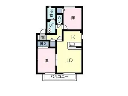 エクセラン佐藤D(2LDK/1階)の間取り写真