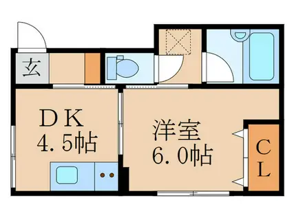 両替町ハイツ(1DK/1階)の間取り写真