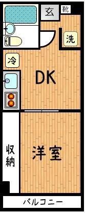 ハイツリヴァ・スター(1DK/2階)の間取り写真