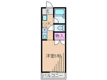 メゾンモントル(1K/1階)の間取り写真