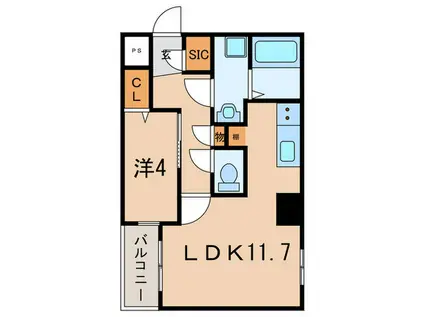 BUENA VISTA仁川(1LDK/1階)の間取り写真