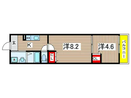 グランドレジデンス都町(2K/2階)の間取り写真