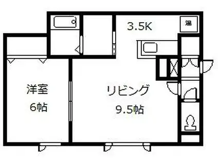 フレーシア(1LDK/2階)の間取り写真