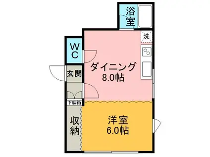 グリーンハイツ(1DK/1階)の間取り写真