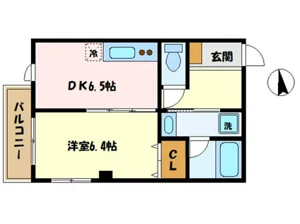 冨士プレジオ(1DK/3階)の間取り写真