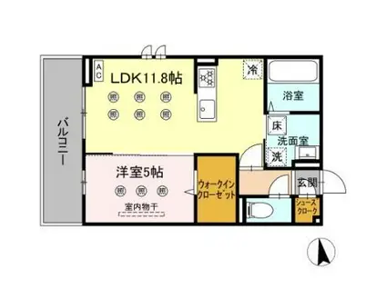 D-RESENA SOLAIRE(1LDK/1階)の間取り写真
