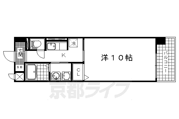 シカタ シャンブレットI(1K/1階)の間取り写真