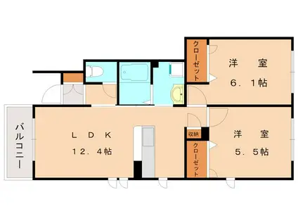 サニーヒル平和(2LDK/1階)の間取り写真