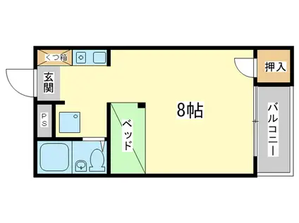 ジュネス新在家(ワンルーム/2階)の間取り写真