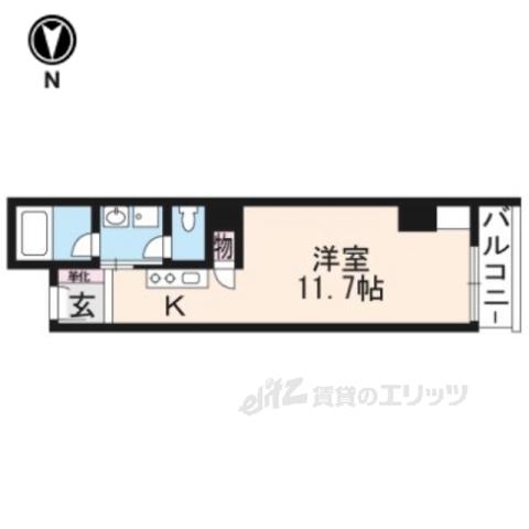 グランレブリー寺町松原(ワンルーム/4階)の間取り写真