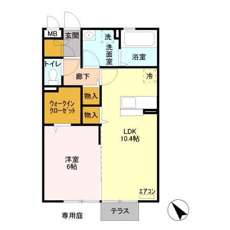 コネサンス(1LDK/3階)の間取り写真