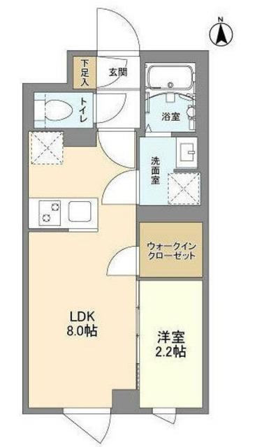 ウェルスクエア中野坂上II(1LDK/1階)の間取り写真