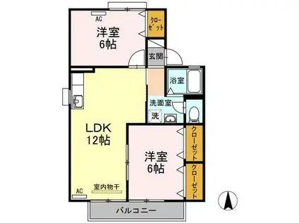 セジュール森島(2LDK/2階)の間取り写真