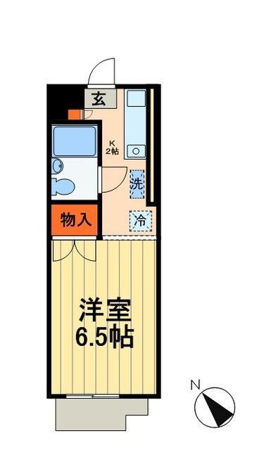 ウッディーハウス(ワンルーム/2階)の間取り写真