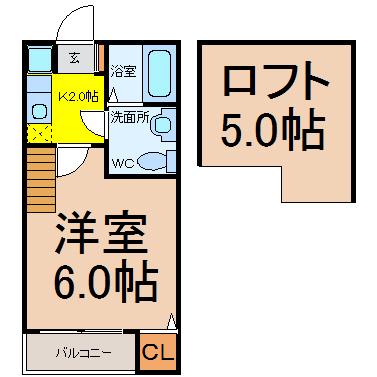 シェモア千種公園(1K/2階)の間取り写真