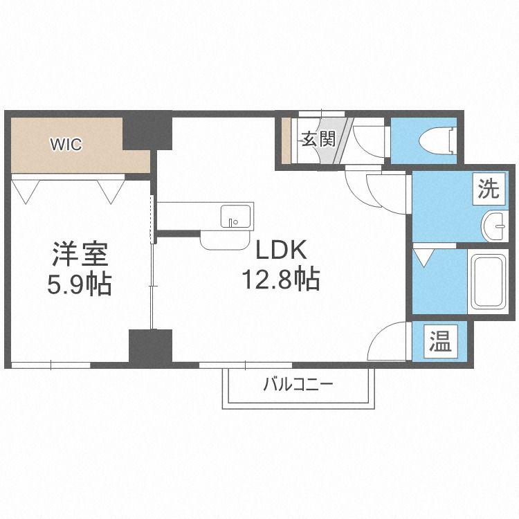 ソールタワー大通(1LDK/5階)の間取り写真