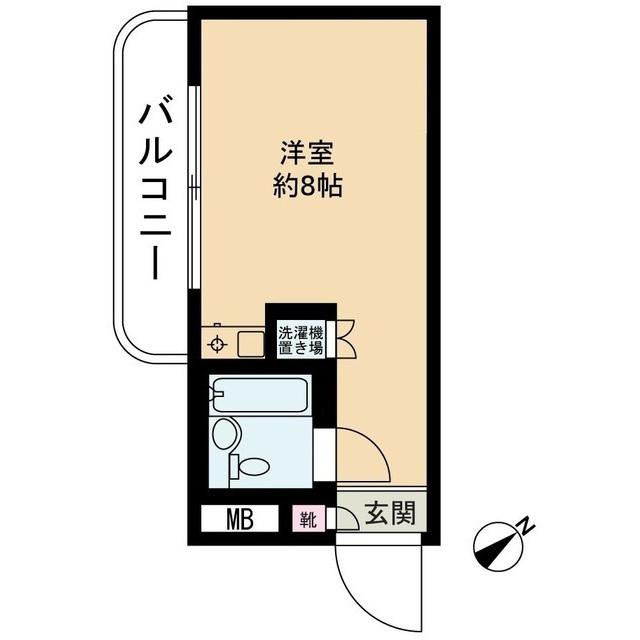 レジデンス明大前(ワンルーム/2階)の間取り写真