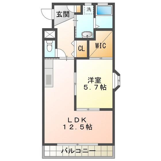 エトワール羽山(1LDK/3階)の間取り写真