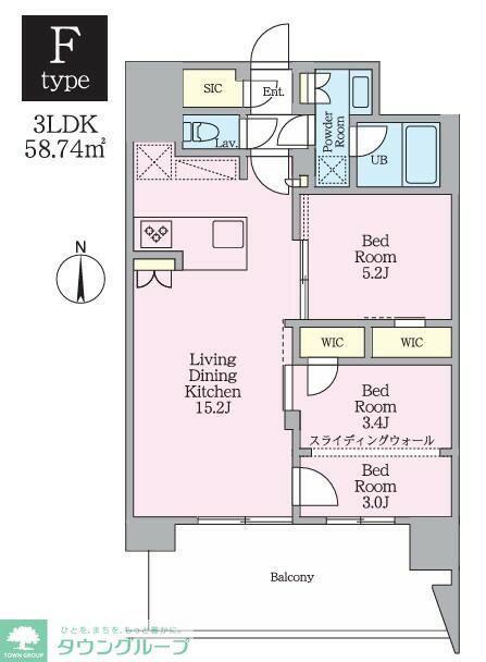 クレストコート東陽町(3LDK/12階)の間取り写真