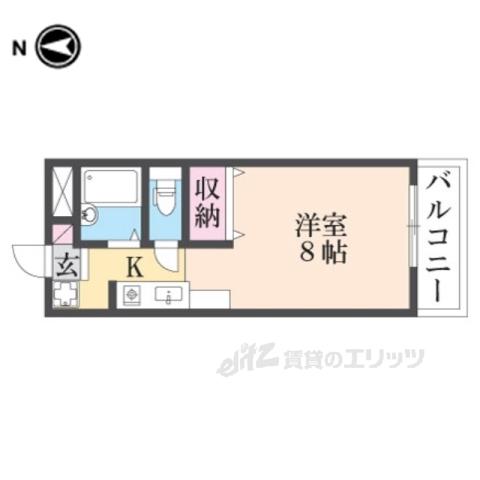 スタジオM(1K/2階)の間取り写真