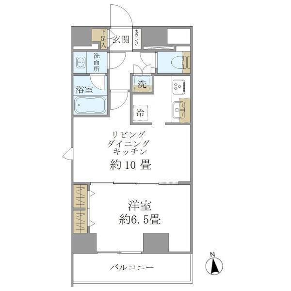PREMIUM CUBE 上野(1LDK/11階)の間取り写真