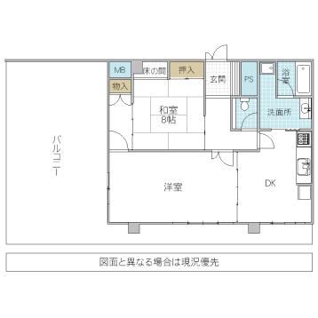 リエス水戸大町(2DK/7階)の間取り写真