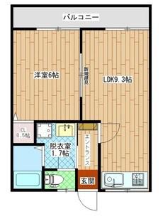 メゾンアオイ(1LDK/1階)の間取り写真