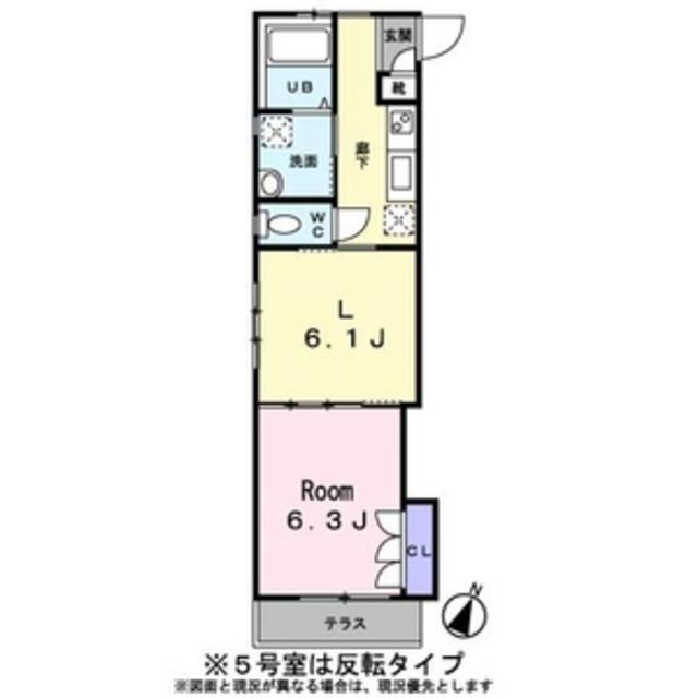 PARK COURT離宮前(2K/1階)の間取り写真