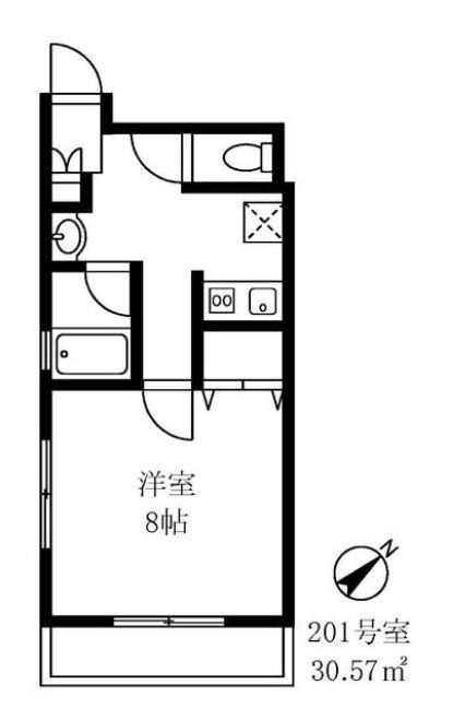 アーバン戸越(1K/2階)の間取り写真