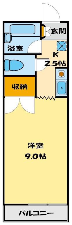 かすみコーポ内田(1K/1階)の間取り写真