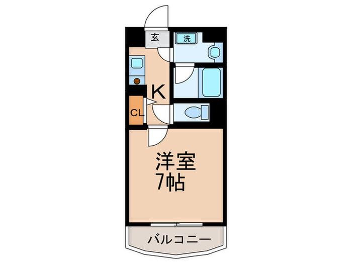 ティファニーヒルズ(1K/5階)の間取り写真