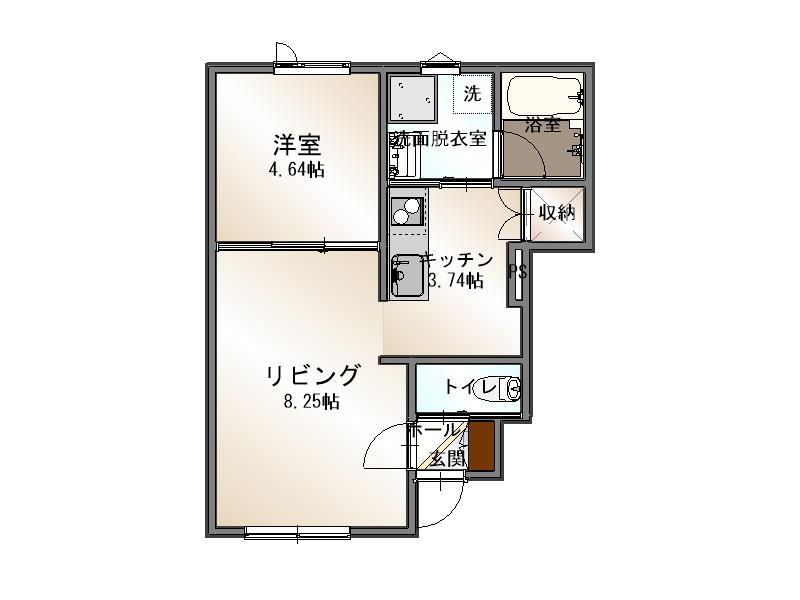 すずらん1(1LDK/1階)の間取り写真
