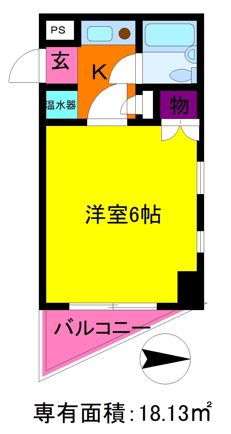 三鷹ダイカンプラザ(1K/3階)の間取り写真