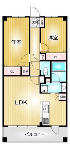 プレディアスタイル千種北(2LDK/2階)の間取り写真