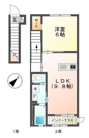 FALDA.T(1LDK/2階)の間取り写真