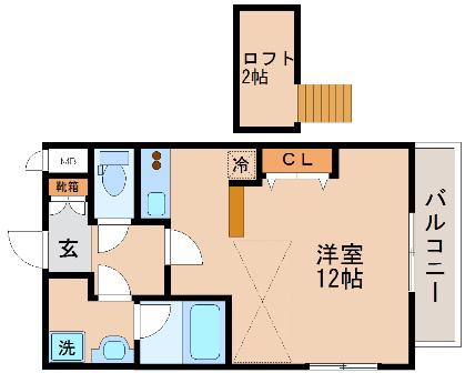 テルマ下祇園(ワンルーム/3階)の間取り写真