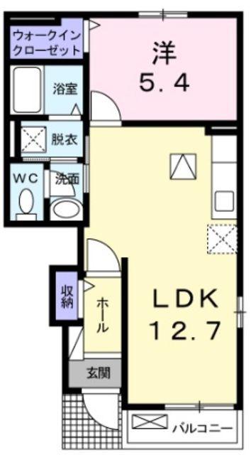 ピオニーサワグチ(1LDK/1階)の間取り写真