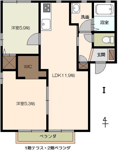 サンロイヤルI(3LDK/2階)の間取り写真