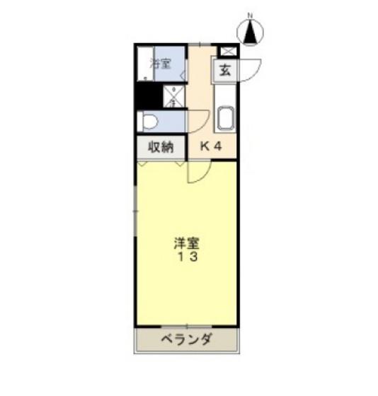 フォレスト東古松(1K/9階)の間取り写真