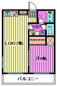 シティハイムフヂエール(1LDK/1階)の間取り写真