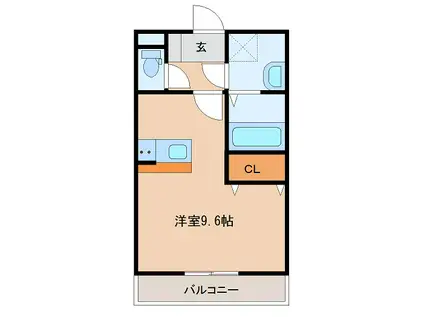 T-グランドールB(ワンルーム/1階)の間取り写真