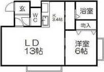 FELICE富丘(1LDK/3階)の間取り写真