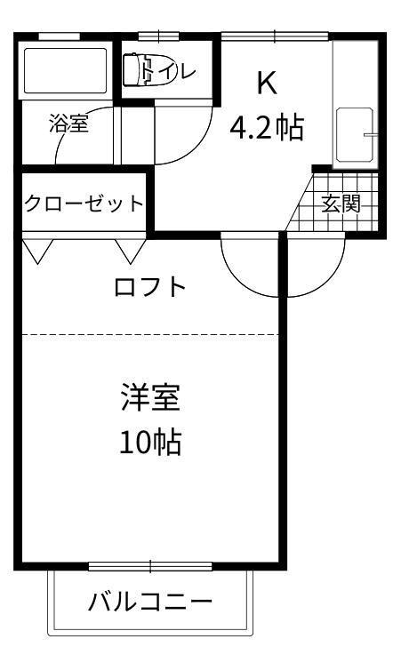 YS城下(1K/2階)の間取り写真