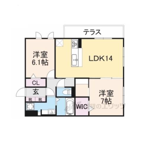 グランシャリオ(2LDK/1階)の間取り写真