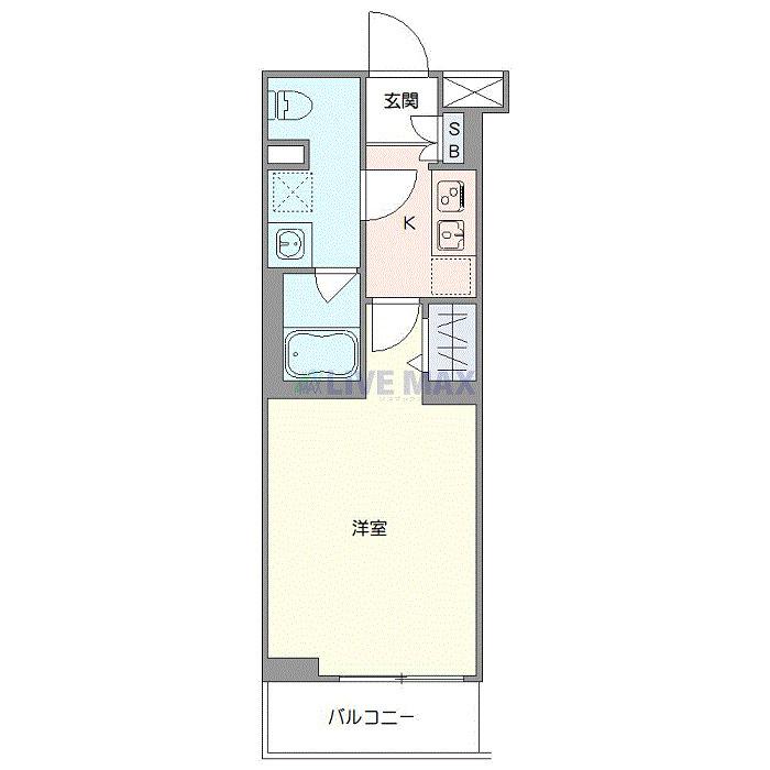 ジェノヴィア 二子新地(1K/2階)の間取り写真