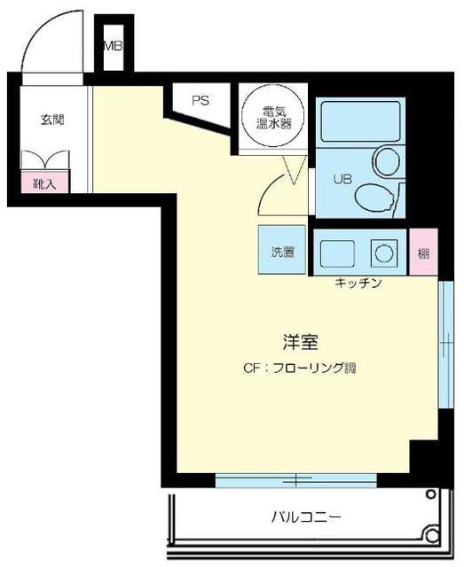 ライオンズマンション中野坂上(ワンルーム/3階)の間取り写真